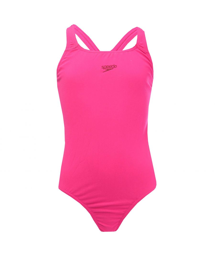 Speedo Girls Girl's Eco Endurance Medalist Swimsuit in Pink - Size 9-10Y