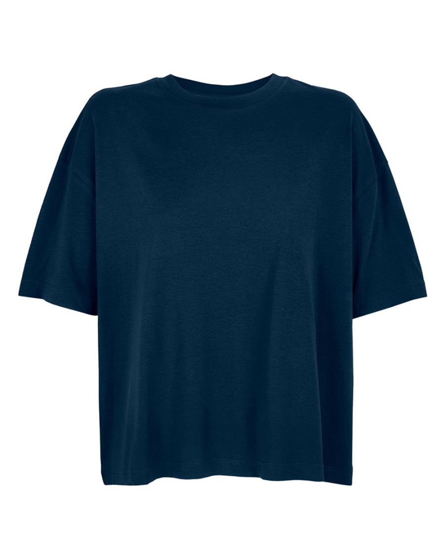 SOLS Womens/Ladies Boxy Organic Oversized T-Shirt (French Navy) - Size Medium