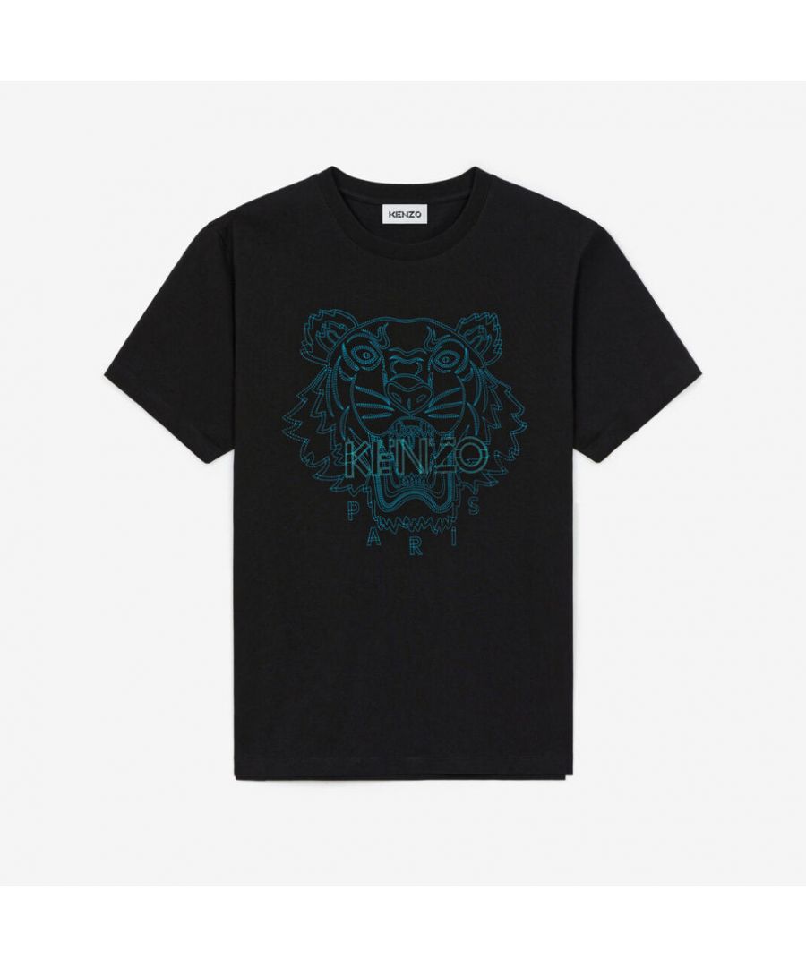 With its classic lines, iconic KENZO Tiger print and plain back, this piece a must-have for any masculine wardrobe. Organic cotton classic T-shirt. Short-sleeved T-shirt. Round neck. 3D print Tiger on front.