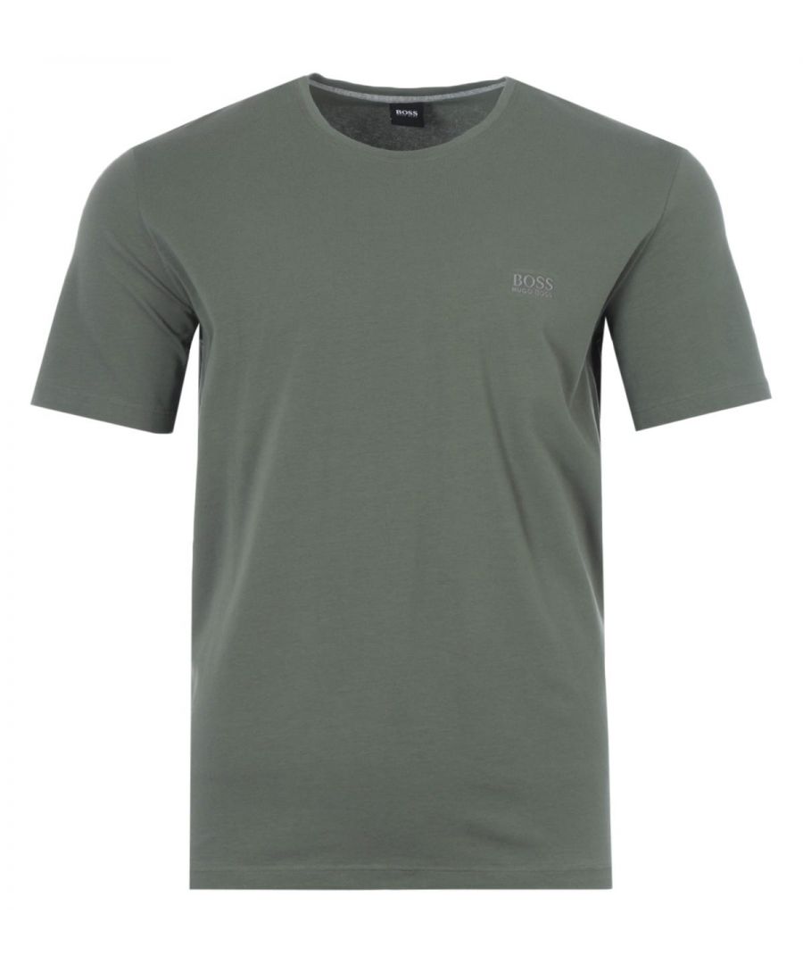 From the BOSS Mix & Match capsule, a collection of interchangeable downtime basics. This classic crew neck t-shirt is crafted from a stretch cotton jersey providing a soft and comfortable feel perfect for lounging. Featuring a classic finely ribbed crew neck collar and finished with the iconic BOSS logo embroidered at the chest. A classic wardrobe essential for any style.Regular Fit, Stretch Cotton Jersey, Finely Ribbed Crew Neck, Short Sleeves, BOSS Branding. Style & Fit:Regular Fit, Fits True to Size. Composition & Care:95% Cotton, 5% Elastane, Machine Wash.