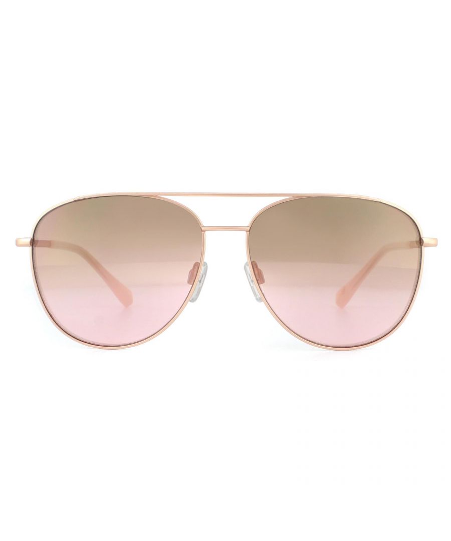 Ted Baker Sunglasses TB1524 Demi 402 Brushed Rose Gold Brown Gradient are a classic aviator style with Ted Baker logo engravings on the temples.