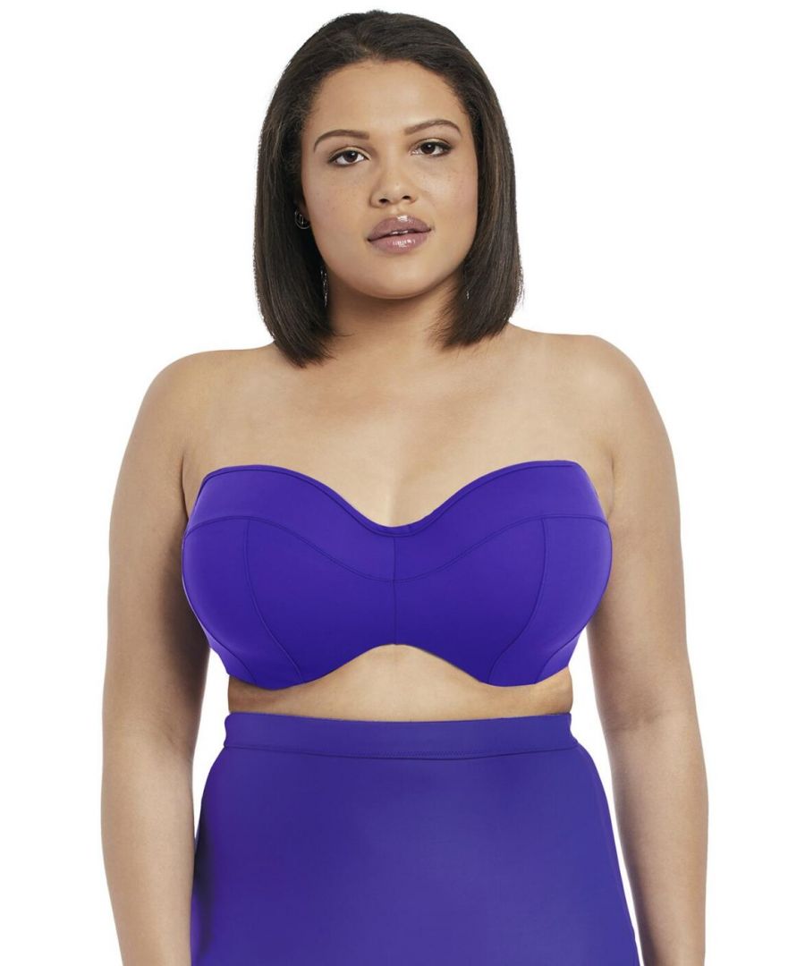 Elomi Womens 7532 Essentials Underwired Bandeau Bikini Top - Purple - Size 40F