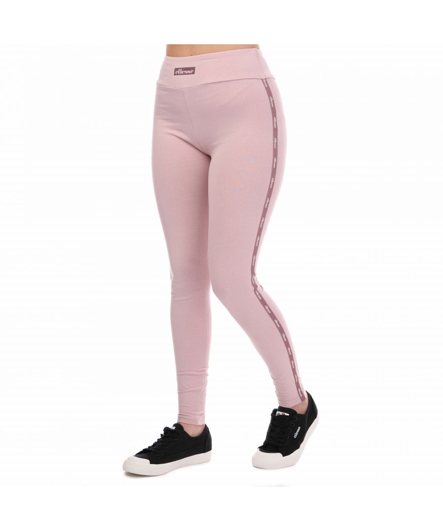 Womens Ellesse Skia Leggings in pink.- Elastic waistband with logo closes the hips securely.- Contrasting exteriors with rolling logo.- Soft cotton mix ensures pleasant wearing comfort.- Figure-hugging fit.- Shell: 95% Cotton  5% Elastane.  Machine washable- Ref: SGM14185808