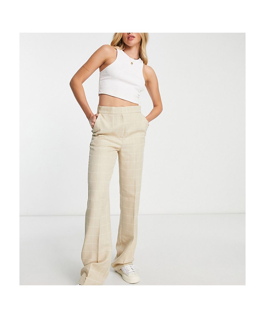 Trousers by ASOS Tall Basket-worthy find Check design High rise Functional pockets Straight fit Sold by Asos