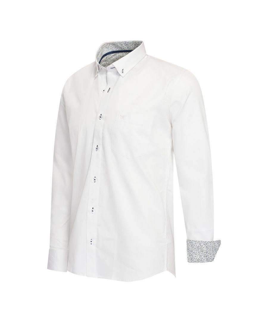 Cappuccino Italia Overhemden Stretch Overhemd Ancona Wit
