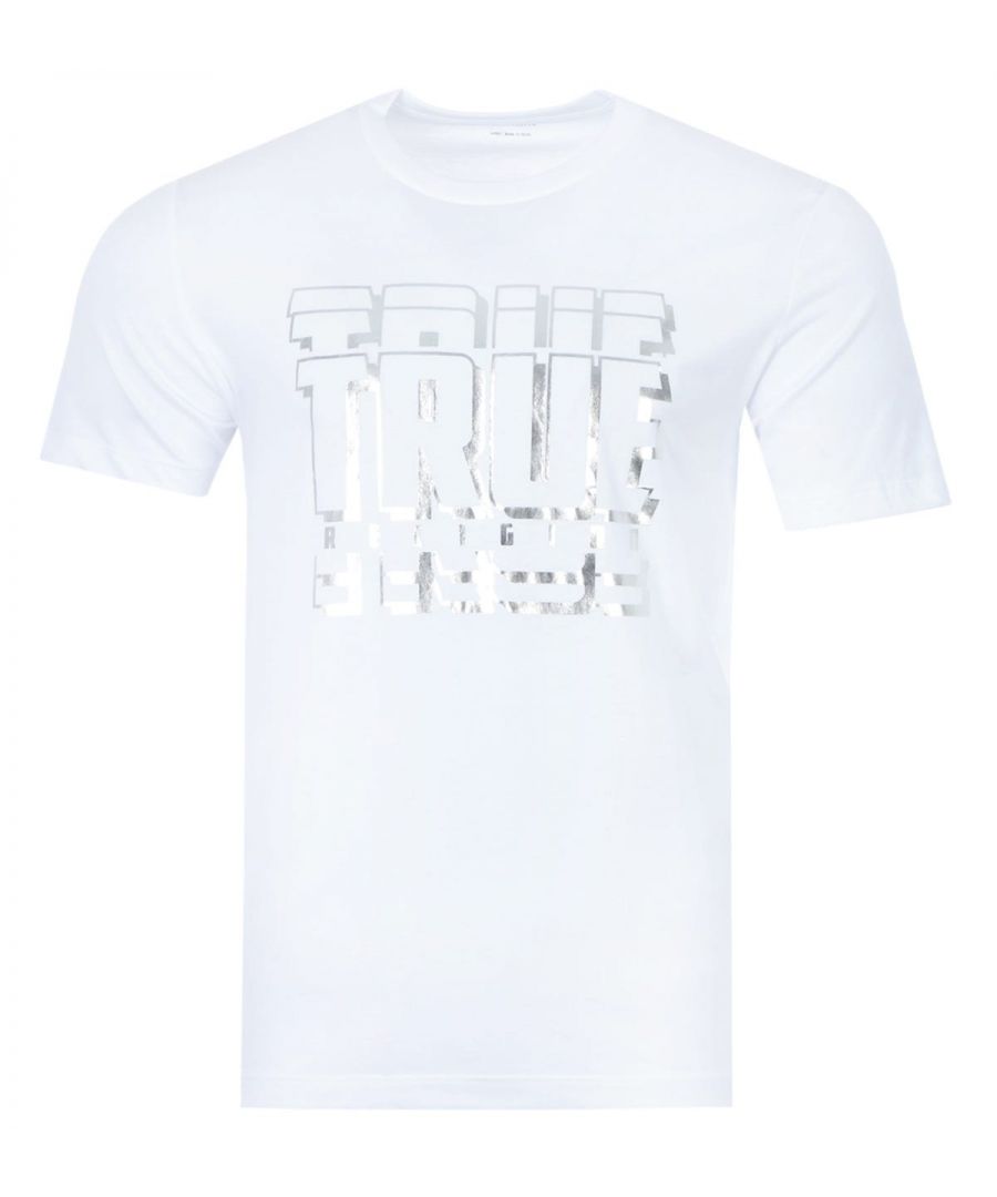 Image for True Religion Stacked Logo Crew Neck T-Shirt - White