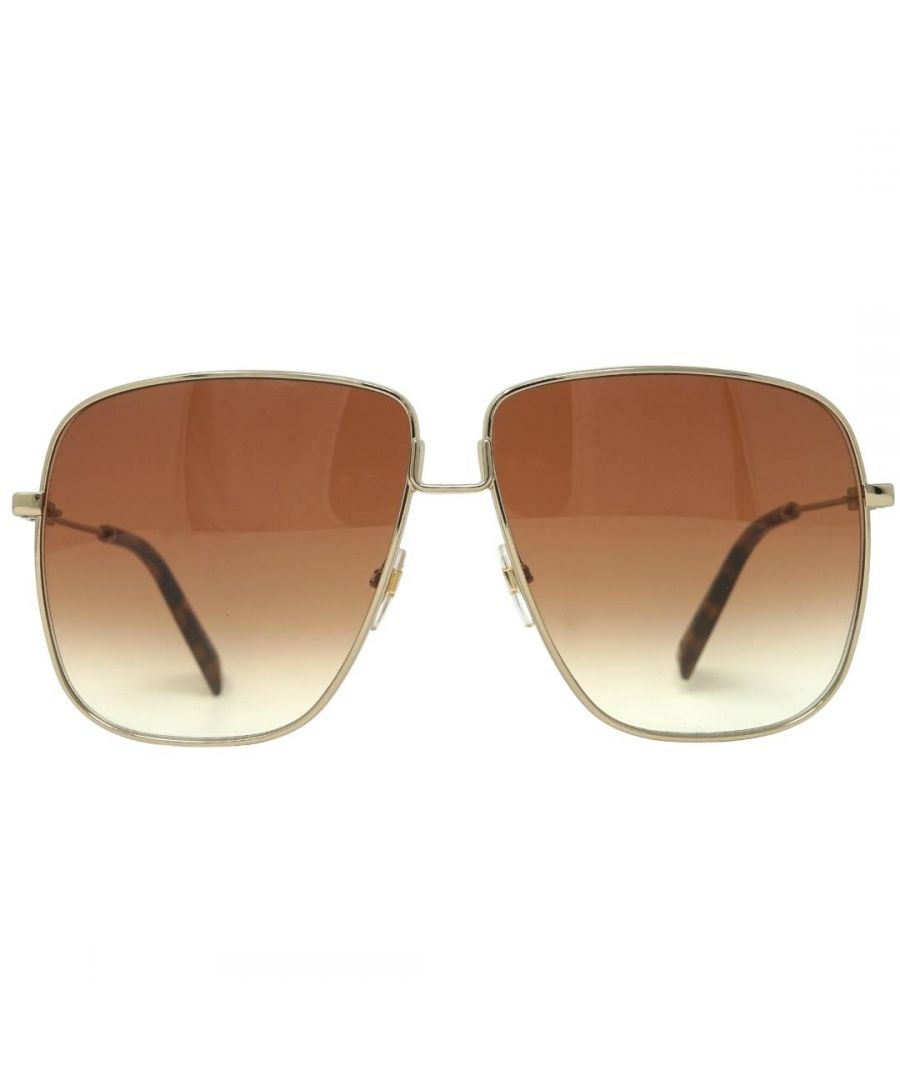 Givenchy GV7183/S 0J5G HA Gold Sunglasses. Lens Width = 63mm. Nose Bridge Width = 12mm. Arm Length = 145mm. Sunglasses, Sunglasses Case, Cleaning Cloth and Care Instructions all Included. 100% Protection Against UVA & UVB Sunlight and Conform to British Standard EN 1836:2005