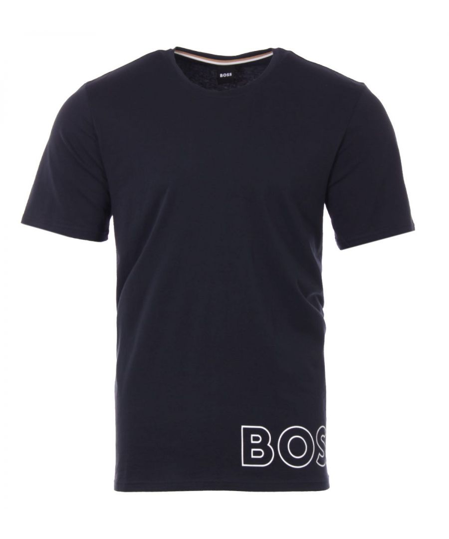 Refresh your sleepwear with the Identity Pyjama T-Shirt from BOSS. Perfect for downtime styling crafted from a super soft stretch cotton jersey, offering breathability and unmatched comfort. Featuring a round neckline and contrast short raglan sleeves. Finished with the brand new BOSS logo outline printed by the hem .Regular Fit, Stretch Cotton Jersey, Finely Ribbed Crew Neck, Short Sleeves, BOSS Branding. Style & Fit:Regular Fit , Fits True To Size. Composition & Care:95% Cotton, 5% Elastane, Machine Wash.