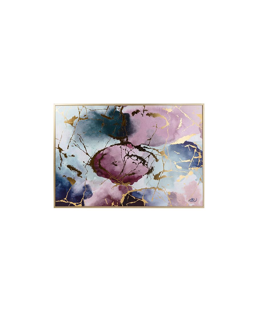 Get lost in the beauty of your adorned walls with this playful watercolour design. This framed canvas features the artistic interplay of flower petals fluttering beneath brooding skies. The gold fine detailing speaks of the sunlight that beams through the murkiness of the clouds, above.\n \nThe golden frame encompasses the artwork, as the divine encases everything that is good. The gentleness of the running watercolour will slip seamlessly into a range of interior aesthetics, and the vividness of the gold detailing will embolden any surrounding colours. Life imitates art, thus let this artwork lift your life.\n \nFeatures: \n\n\nCanvas material\n\n\nDesigned to mimic flower petals and unpredictable skies\n\n\nBespoke print\n\nWatercolour artistry with gold detailing\n\n \nProduct specification: \n\n\nProduct Type: Canvas\n\n\nWeight: 1.33kgs\n\n\nDimension: H50cm x W70.3cm x D2.5cm