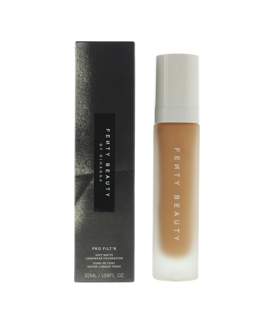 Fenty Beauty Pro Filter Foundation is buildable, medium to full coverage formula, available in a range of 50 shades. This lightweight, shine-free foundation instantly smooths and diffuses the look of pores and imperfections and gives a flawless, fresh complexion.
