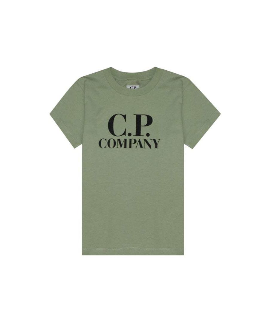 Image for C.P Company Boys Goggle Graphic Logo T-shirt Green