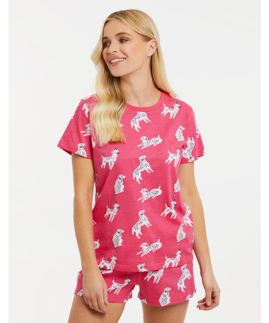 This adorable, printed pyjama set from Threadbare features a short sleeve top and short bottoms. Made from soft cotton for a comfortable feel and easy washing. The top and the short bottoms feature an all-over print and elasticated waistband with contrasting drawcord.