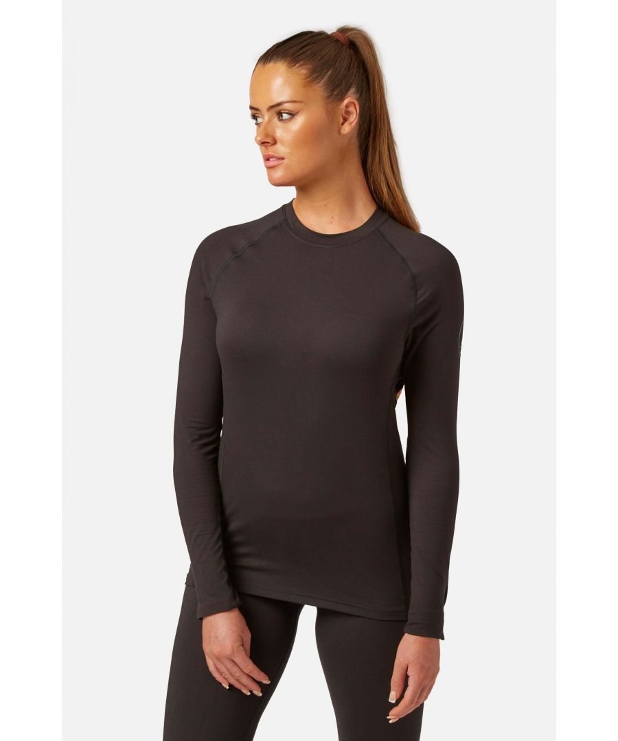 Surfanic Womens Cozy Crew Neck Baselayer Black - Size 14 UK