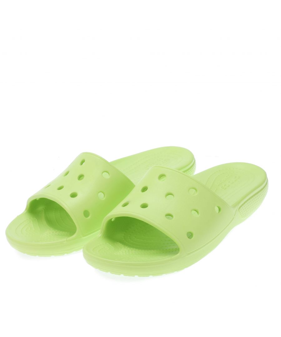 Crocs Mens Classic Sliders in Lime - Lime Green - Size UK 7-8