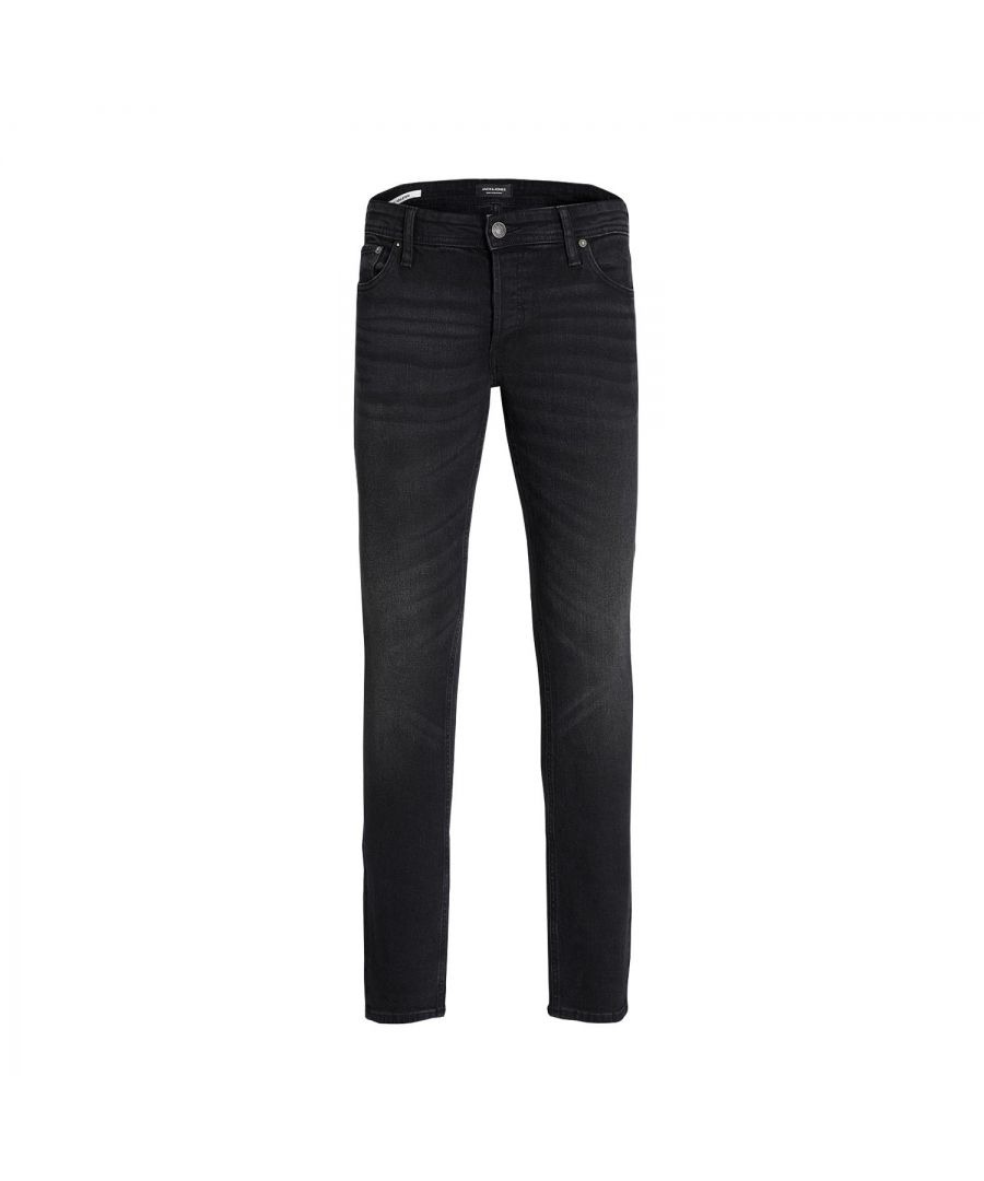 jack & jones mens black denim jeans, clark original, regular fit cotton - size 30w/32l
