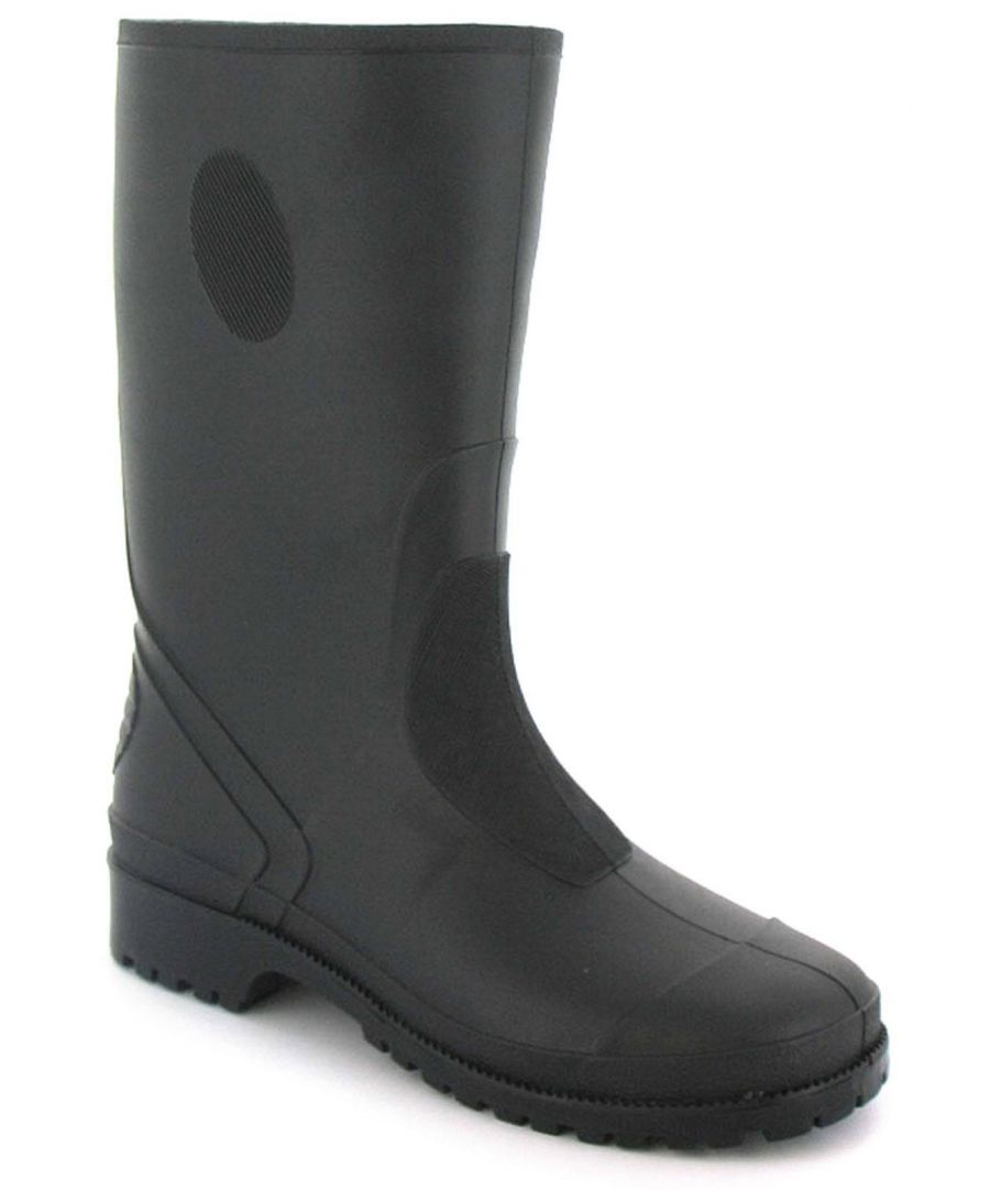 New Childrens/Kids Black Long Leg Wellington Boots. Manmade Upper. Fabric Lining. Synthetic Sole. Wellies Wellys Boots Waterproof Wellingtons Rain Boots Rubber Boots Childs.