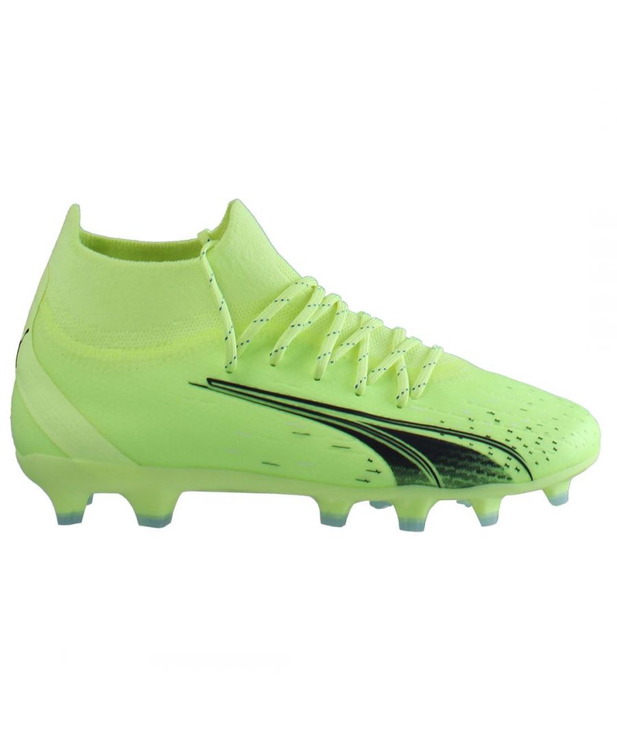 It's in the name: the ULTRA PRO FG/AG football boots are designed for footballers who want to be ultra fast, ultra stable, and ultra cool on firm or artificial ground. These boots are made of ULTRAWEAVE, a specially engineered stretch fabric that reduces weight and friction, and feature a high-cut slip-on collar for added support around the ankle. Pair this with a TPU speedplate outsole for top traction and a GripControl Pro skin on the upper for more ball control, and you have a pair of boots fit for a football superstar. \n\nFEATURES & BENEFITS \nULTRAWEAVE: Ultra-light, engineered fabric with a structured, 4-way stretch that reduces weight and friction. Built for athletes looking to increase speed and strength \n\nDETAILS \nUpper reinforced with GripControl Pro skin \nKnitted high-cut slip-on collar \nTPU SPEEDPLATE firm ground/artificial ground outsole \nRegular to narrow fit