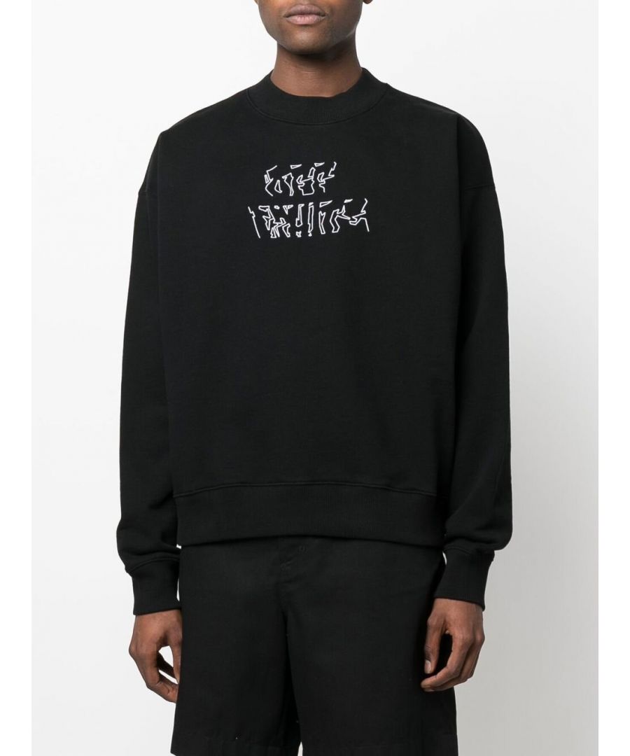 Add to your streetwear with the Neen Arrow Sweatshirt from Off-White. Designed with a ribbed crew neck alongside ribbed cuffs to the sleeves and hem, this sweat is cut to an oversized fit to create an urban silhouette. Made from a thick pure cotton, this sweatshirt is finished with the Off White script logo printed to the front and the iconic arrows across the back in a multi-coloured pattern.\n Please note this product has had the Certilogo labels removed at source. Find more information on our Authenticity Guarantee page. 