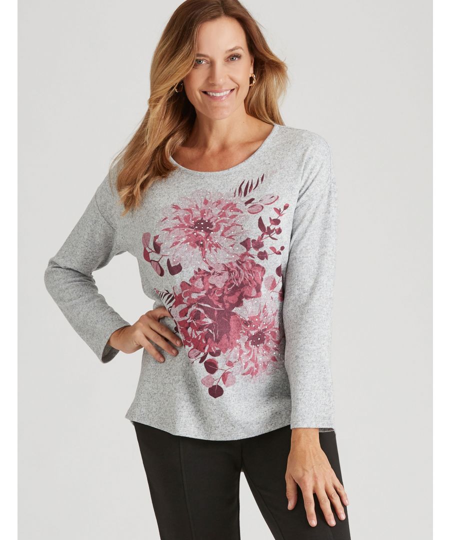 Millers Long Sleeve Placement Print TopMaterial:  95% Polyester / 5% Elastane