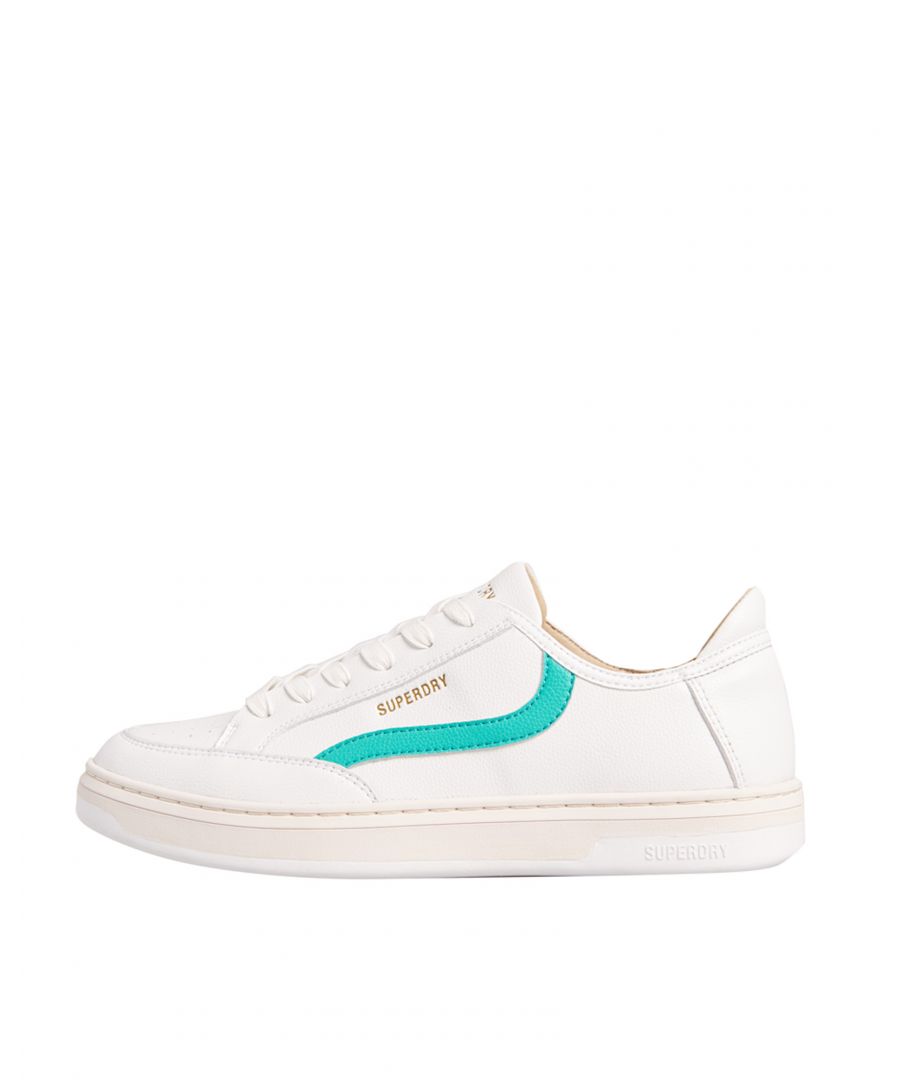 Superdry Womens Vegan Basket Lux Low Trainers - White - Size UK 7