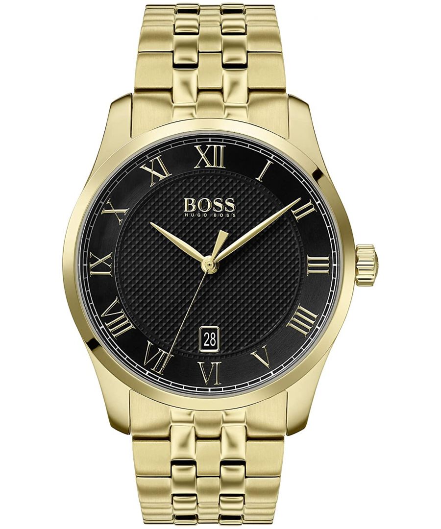 Hugo Boss Master Mens Gold Watch 1513739 Stainless Steel - One Size