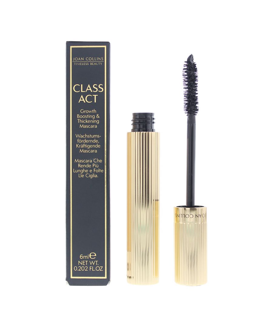 Joan Collins Class Act Black Mascara has a creamy no clump formula perfect for creating long full lashes. The peptide booster promotes growth and fullness that lasts all day. Ophthalmologically tested