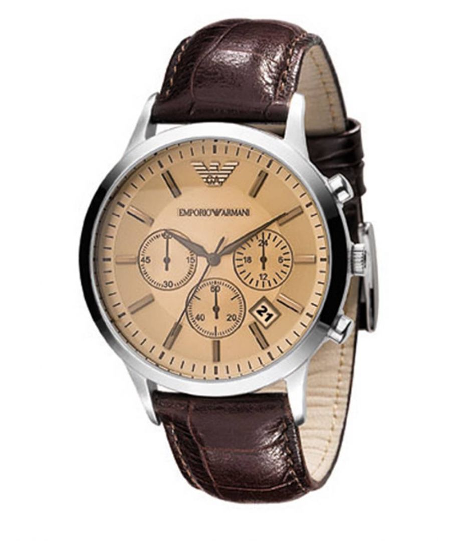 Shop Emporio Armani, de beste in klasse en stijl. Herenhorloge AR2433 EAN 4048803489437. Bruine wijzerplaat met meerdere subwijzerplaten. Sale met meer dan 50% korting. Aanbod van wereldwijde merken tegen betaalbare prijzen. Gratis standaardbezorging