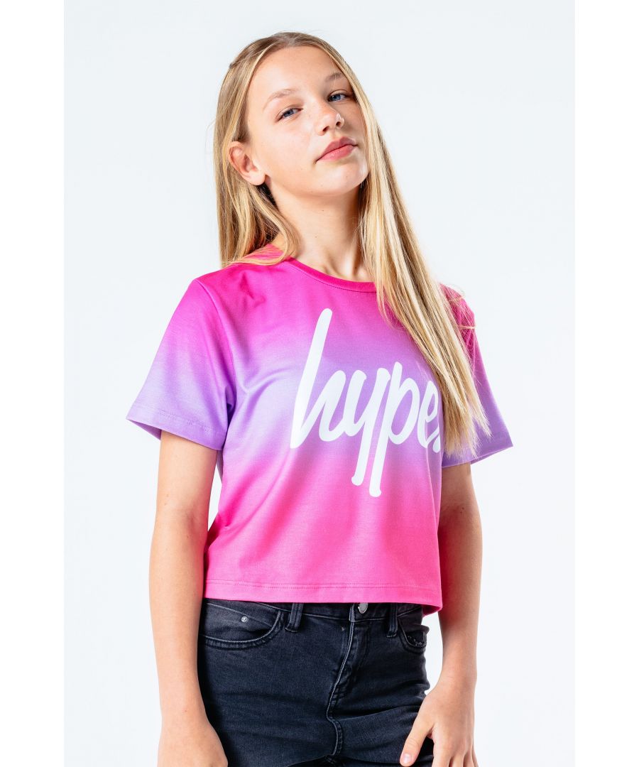 Image for Hype. Pink fade girls crop t-shirt