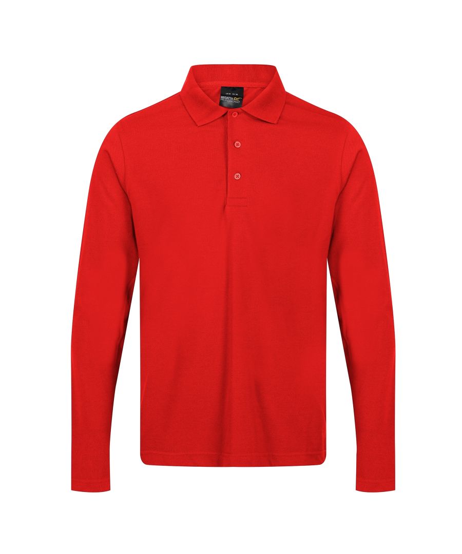 Regatta Mens Pro Long-Sleeved Polo Shirt (Classic Red) - Size 3XL