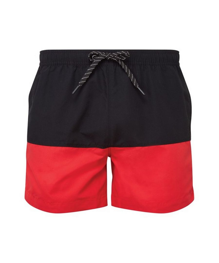 Asquith & Fox Mens Swim Shorts (Black/Red) - Size Small