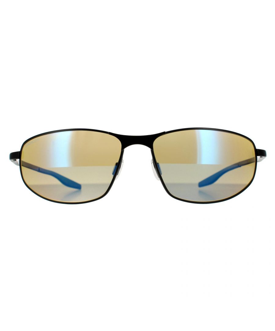 Image for Serengeti Mens Wrap Matte Black Mineral Blue Polarised Sunglasses