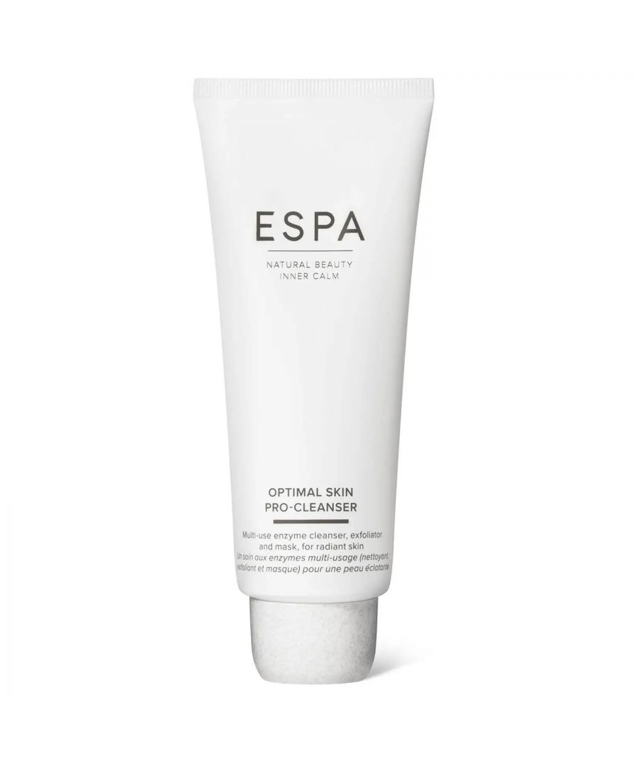 Reveal a more radiant complexion with the ESPA Optimal Skin ProCleanser. This multi-use formula is enriched with Moringa Seed Extract to cleanse and remove makeup, leaving your skin feeling soft and clean. Jojoba Spheres offer gentle mechanical exfoliation, while Pumpkin Enzymes buff away dead skin cells, helping to reduce the appearance of dullness and restore a natural luminosity. The luxurious gel formula offers triple-action benefits, multitasking as a cleanser, exfoliator and face mask. The 3-in-1 skincare essential boasts a revitalising vegan formula, utilising the powers of nature to create a natural glow.
