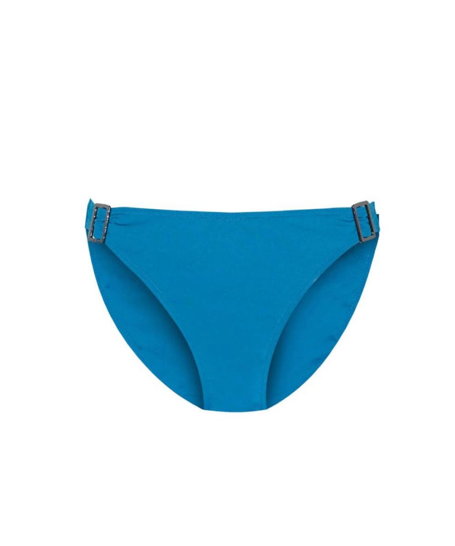 Moontide Womens Contours Trim Bikini Brief - Blue Polyamide - Size X-Small