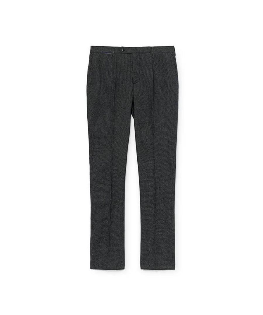 Hackett London Mens Hackett, Micro-Texture Trousers in Charcoal & Black - Grey - Size 33