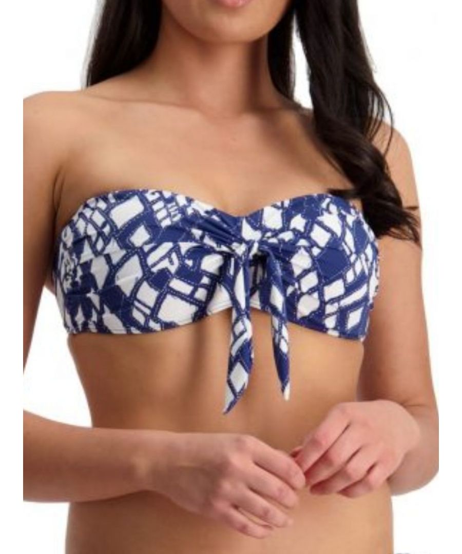 Moontide Womens Vintage Bloom Strapless Bandeau - Blue Polyamide - Size X-Small