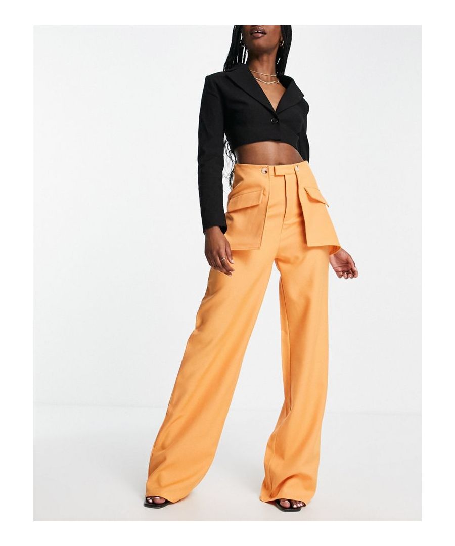 Trousers by Missguided Exclusive to ASOS High rise Button details Functional pockets Wide leg  Sold By: Asos