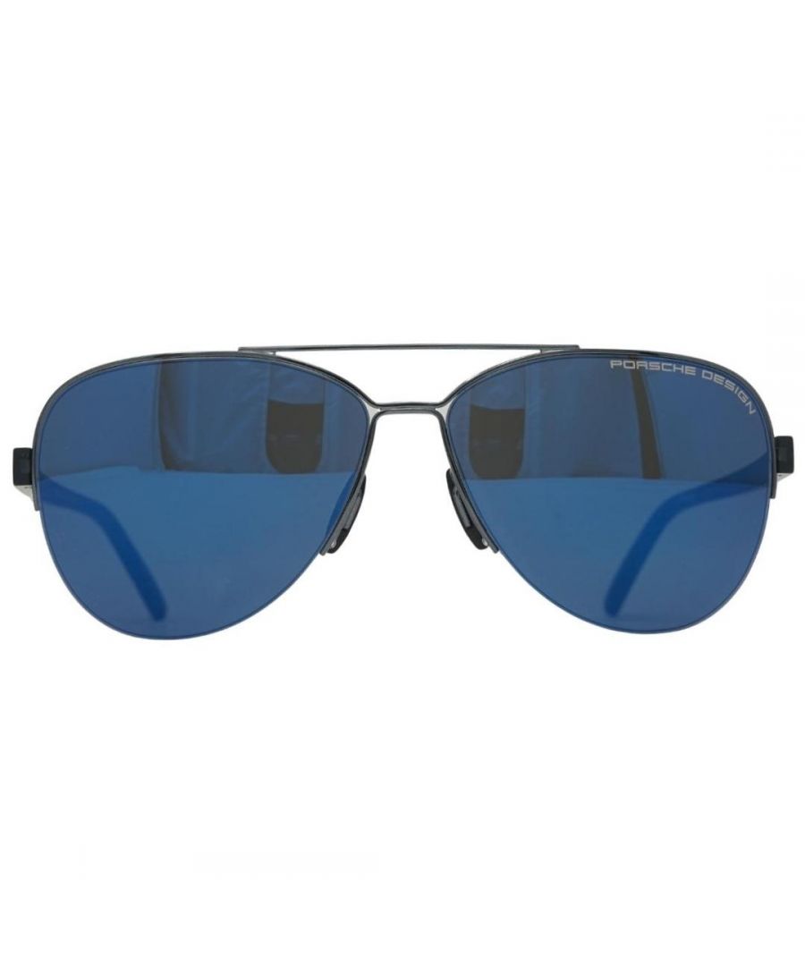 porsche design mens p8676 b grey sunglasses metal (archived) - one size