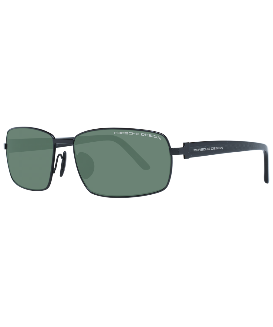 porsche design mens sunglasses p8902 a matt black carbon dark green stainless steel - one size
