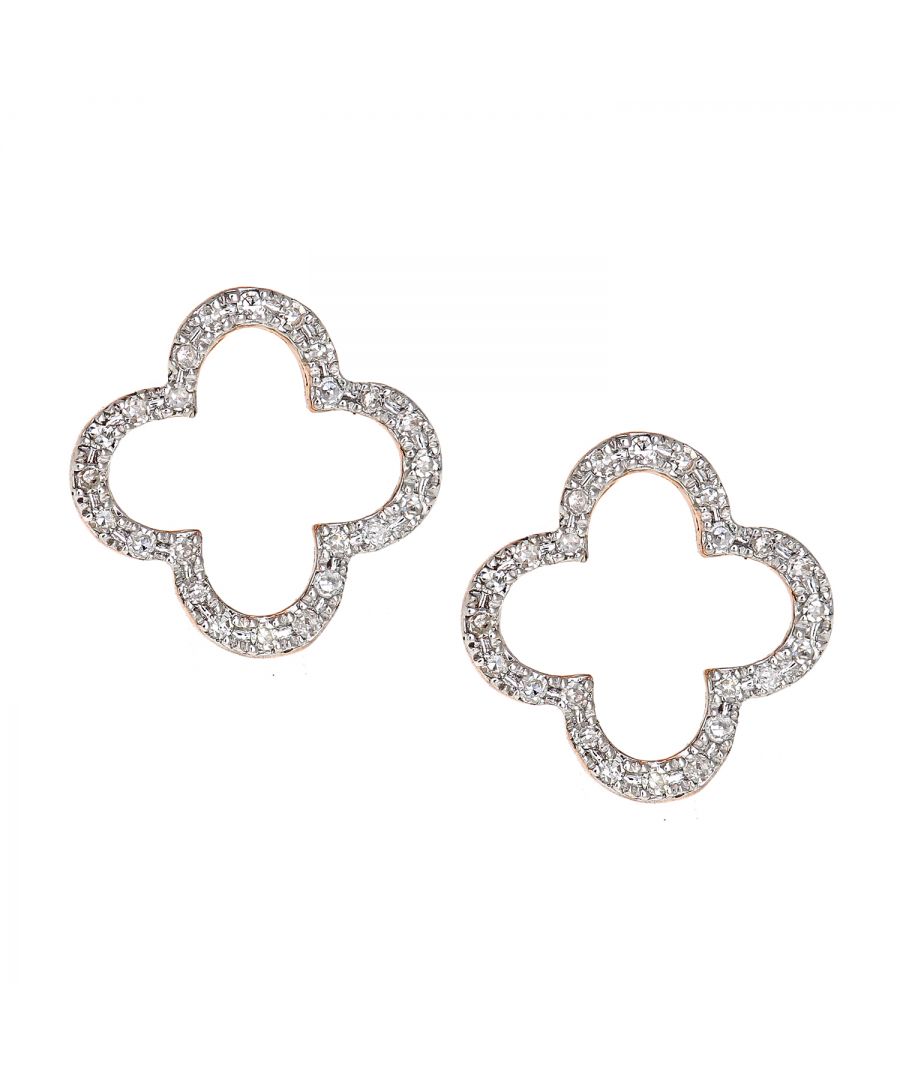 # 9K (375) Rose Gold: 1.04gr; # Diamond: 0.1ct; # Dimension: 1.04cm x 1cm