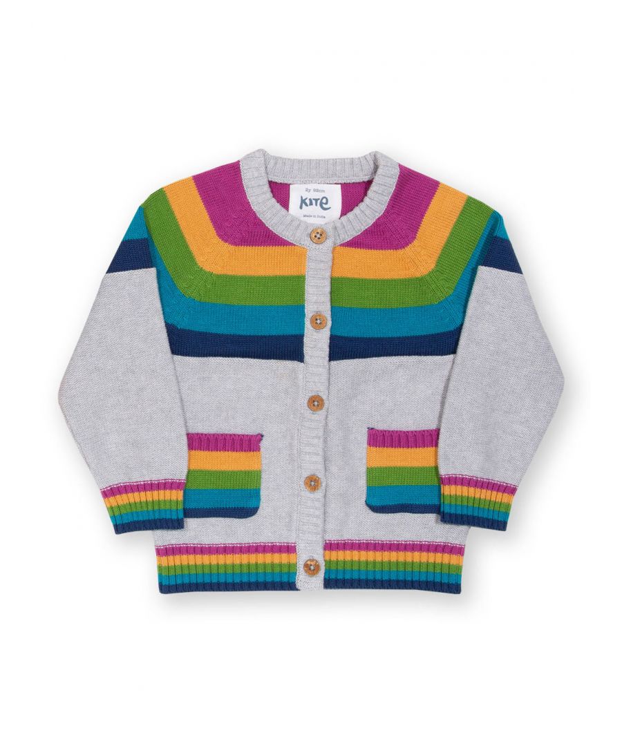 Kite Clothing Girls Moonbow Cardi - Multicolour Organic Cotton - Size 0-3M