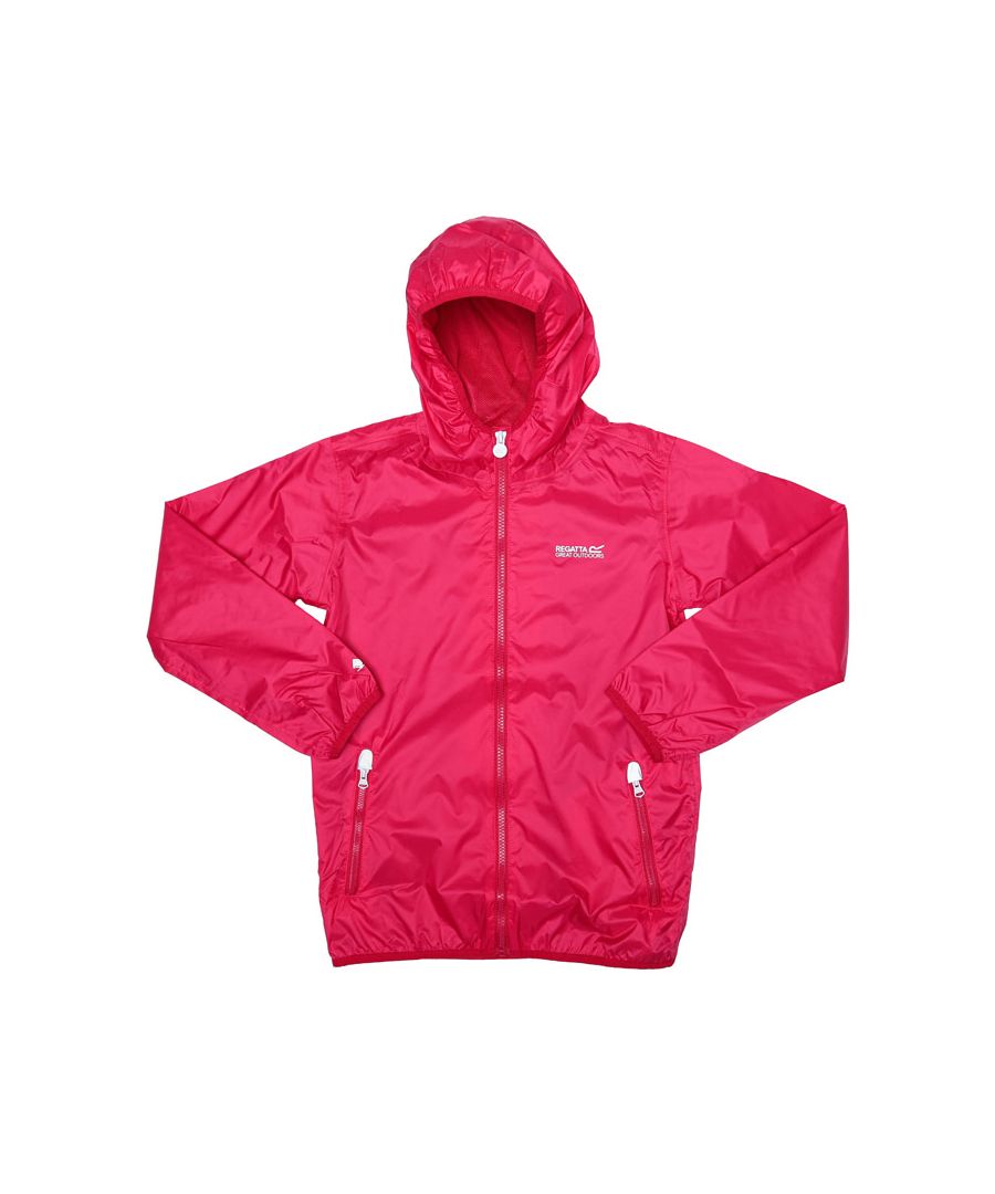 Image for Girl's Regatta Junior Lever II Waterproof Packaway Jacket in Pink