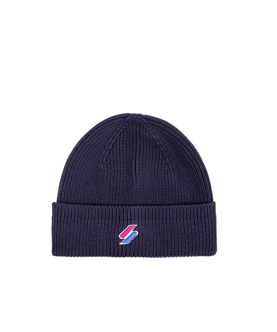 Keep The Cold Off Your Ears And Head Whilst Looking Stylish And On-trend, With This Soft And Warm Superdry Code Beanie Hat. Featuring A One Size Fits All Design In Blue With A Signature Branding And A Turn Up Cuff, Which Helps Keep You Feeling Warm On Those Long Walks Through Town And Countryside.