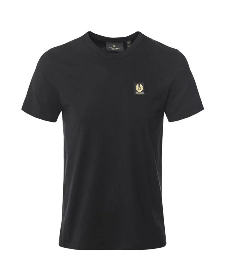 This Belstaff Mens Cotton Logo T-shirt in Navy is crafted in a featherweight cotton jersey, the simple tee offers a breathable and soft handle. Featuring a classic crew neck and short sleeves, with the Phoenix patch adding iconic detail.\n\n100% Cotton Jersey\nFeatherweight\nCrew neck\nShort sleeve\nPhoenix patch to chest