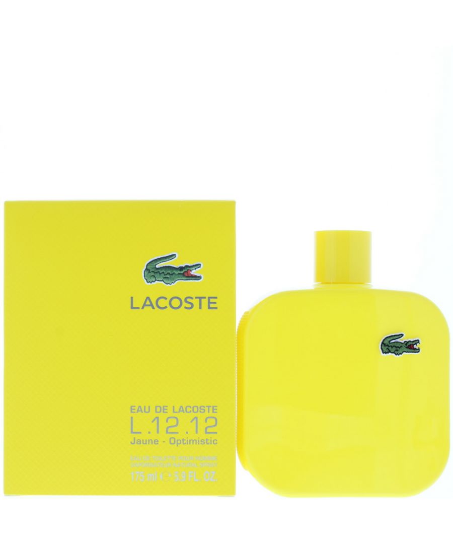 Lacoste - Eau de Lacoste L.12.12 Jaune Optimistic is an aromatic fruity fragrance for men.Top notes: grapefruit, pink pepper, tonic water.Middle notes: red apple, coriander.Base notes: cypress, vetiver, amber.Eau de Lacoste L.12.12 Jaune was launched in 2015.