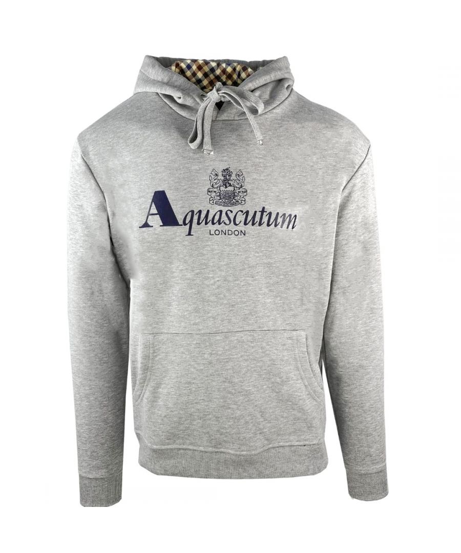 Image for Aquascutum Classic Waterfield Logo Grey Hoodie