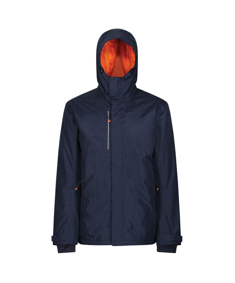 Image for Regatta Mens Thermogen Heated Waterproof Jacket (Navy/Magma Orange)
