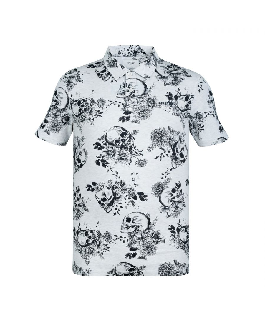 Firetrap AOP Polo Shirt Mens - The Mens Firetrap AOP Polo Shirt is a great addition to your weekend wardrobe, crafted with a classic fold down polo shirt collar along with button fastening placket and short sleeves that offers all day comfort. An all over pattern along with the Firetrap branding completes the look. Machine washable, follow care label instructions.