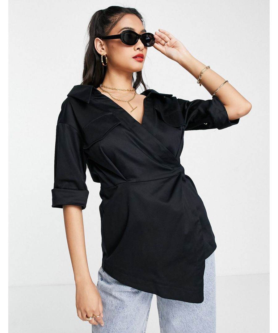 Shirt by Topshop Love at first scroll Spread collar Wrap front Regular fit  Sold By: Asos