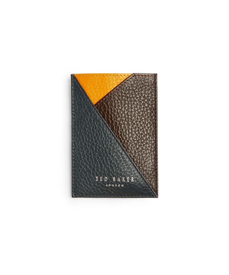 Colour Block Leather Card Holder