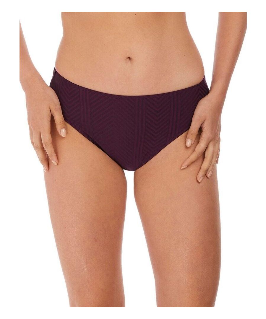 Fantasie Womens 6906 Long Island Mid Rise Bikini Brief - Purple - Size 8 UK